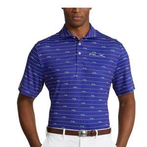 SOLD!!! $115 Ralph Lauren RLX Mens Short sleeve Golf Shirt. Blue.  Med